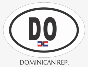 Dominican Republic Black And White Oval Decal - Parker #2046797