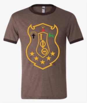 Iota Phi Theta Brown Tri Blend Shield T-shirt - Ringer T-shirt #2049498