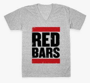 Red Bars V-neck Tee Shirt - H Double Hockey Sticks #2050848
