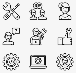 Tech Support 50 Icons - Cute Black And White Png #2053612