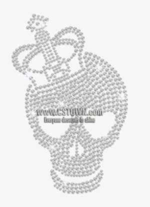 Cute Skull In Love Iron On Bling Transfer - Skull #2053865