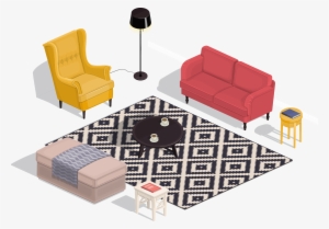 Living Room Isometric Projection Interior Design Services - Isometric Couch #2054972