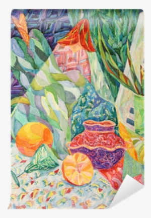 Still Life In Watercolor And Pastel Painting Wall Mural - Watercolor Painting #2055052