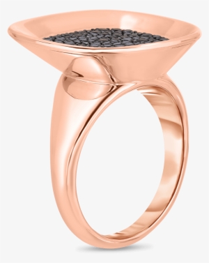 Roberto Coin 18k Rose Gold Small Ring With Black Diamonds - Diamond #2056571