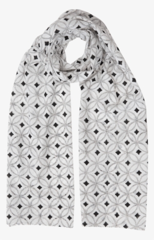 White & Black Diamond Scarf - Stole #2057052