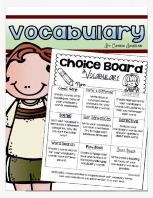 Vocabulary Word Choice Board Tic Tac Toe Activities - Educents Inc. #2057054