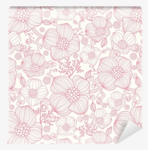 Vector Floral Background Png Vector Red Line Art Flowers - Flower #2057328