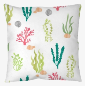 Watercolor Seamless Pattern With Corals, Seaweeds, - Algas Marinas Para Cortar #2062928