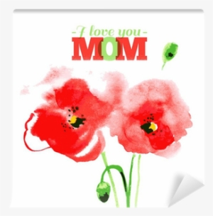 Beautiful Watercolor Paint Red Poppy #2065272