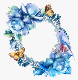 Paper Frames, Picture Frames, Seal, Templates, Belles - Blue Flower Border Clipart #2067851