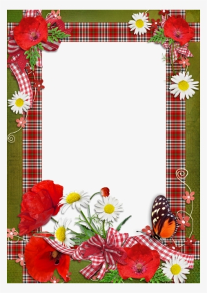 Borders And Frames, Page Borders, Borders For Paper, - Flower Photo Frames Design Png #2067988