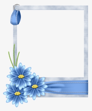 Flo Frame Blue Folha De Caderno, Moldura Floral, Imagens - Molduras De Flores Azul #2067991
