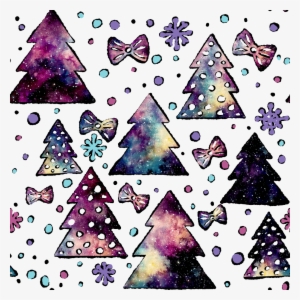 Hand Drawn Colorful Gradient Christmas Tree Background - Illustration #2070597