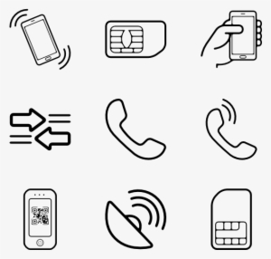 Mobile Phones 200 Icons - Mobile Line Icon Png #2084208