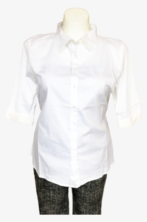 Stretch Cotton Button Down Blouse With 3/4 Sleeves - Jill Alexander Designs #2084285