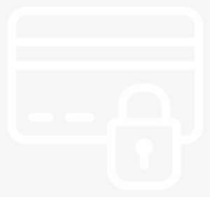 Credit Card Icon White Credit Card Outline With Lock - Credit Card White Outline #2084658