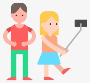 Hand Drawn Cartoon Selfie Elements - Selfie Png Cartoon #2085850