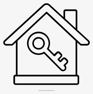 House Key Coloring Page - Dibujo De Bienes #2087067