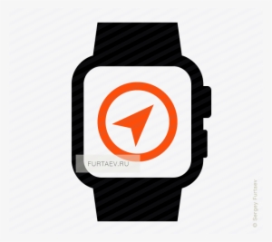 Vector Icon Of Smart Watch With Compass Arrow On Screen - Running Watch Icon #2087102