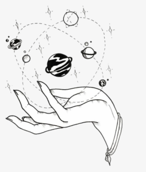 Tumblr Blackandwhite Arm Arms - Planet Drawing Png #2087492