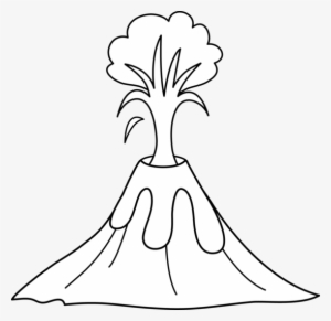 Volcano Clip Art Free Black White Outline - Volcano Clipart Black And White #2088813