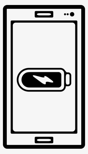Mobile Phone Outline With Full Battery Sign On Screen - Mobile Phone #2089314