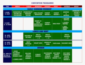 Program Schedule For 2017 Rccg 65th Annual Convention - Rccg Convention 2018 Programme #2089705