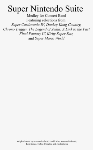 Super Nintendo Suite Sheet Music 1 Of 63 Pages - Document #2094056