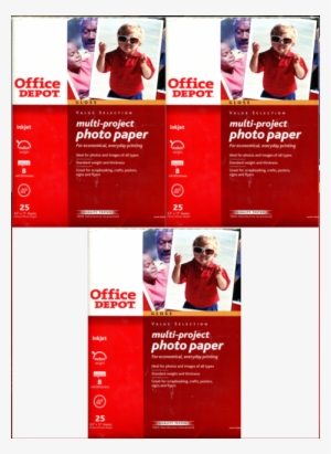 Office Depot Gloss Inkjet Photo Paper - Office Depot Multi-project Photo Paper, 50 Sheets, #2097824