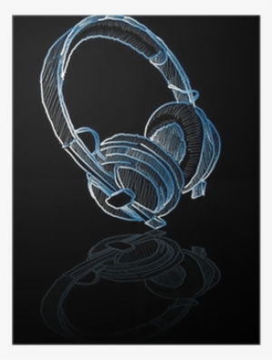 Abstract Vector Pencil Drawing Of A Pair Of Headphones - Headphones Drawing #2099383