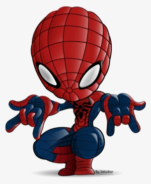 Big Head Spiderman Spiderman Symbiote, Chibi Spiderman, - Spiderman 3d Cartoon Png #2099805