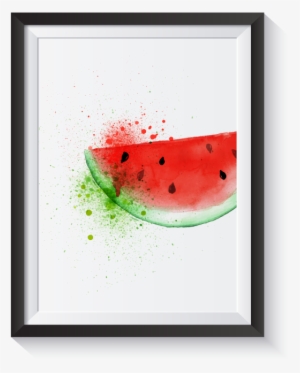 Scandi Water Colour Watermelon Minimal Nordic Print - Watercolor Painting #210134
