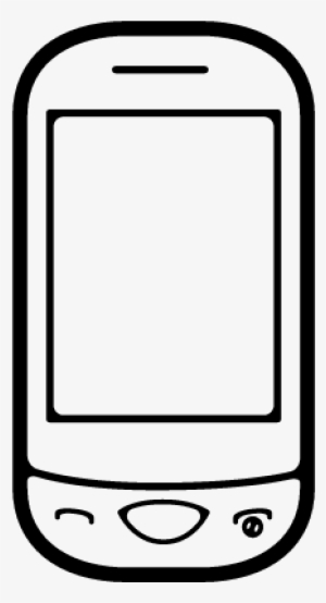 Rounded Cellphone Vector - Mobile Outline #210394