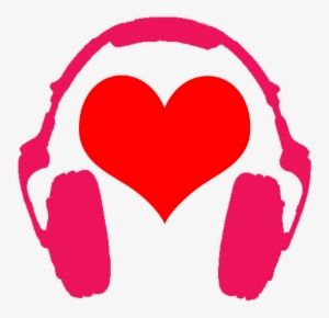 Headphone-heart Emblem - Headphones Heart Png Transparent #210727