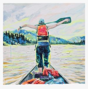 Sarah Carlson, Paddle Princess, Oil And Acrylic On - Oil Paint #211798