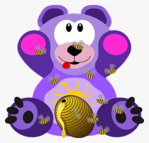 Teddy Bear, Bear, Knuffig, Cuddly, Sweet - Purple Bear Png #211890