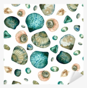 Seamless Pattern With Watercolor With Sea Stones And - Watercolor Painting #212837