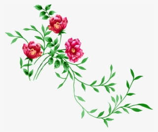 Red Floral Decor Png Transparent Clipart - Clipart Flowers Transparent Background #213199