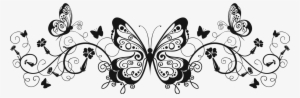Transparent Decoration Png Image Gallery View Full - Black And White Butterfly Png #213845