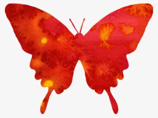 Butterfly Clipart Red Watercolor Cute Flyi - ผีเสื้อ ภาพ ตัด ปะ #213984
