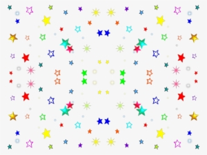 Rainbow Stars On White Fabric - Color #215388