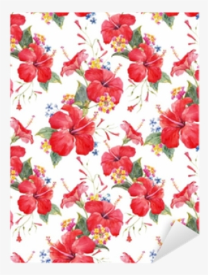Watercolor Tropical Floral Vector Pattern Sticker • - Watercolor Painting #216503