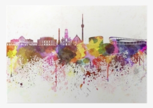 Stuttgart Skyline In Watercolor Background Poster • #216944