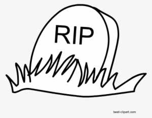 Black And White Tomb Stone Clip Art For Non-commercial - Black And White Halloween Clip Art #217105