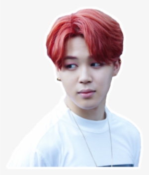 Banner Free Library Jimin Tumblr - Jimin Red Hair Png #218221