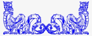 Blue Dragons Svg Clip Arts 600 X 235 Px #2100506