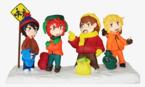 Cartman, Kyle, Stan, Kenny, Bus Stop, South Park Fan - South Park Kenny Red #2101905