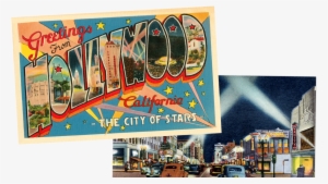 T Old Hollywood - Art Print: Greetings From Hollywood, California, 61x46cm. #2102736