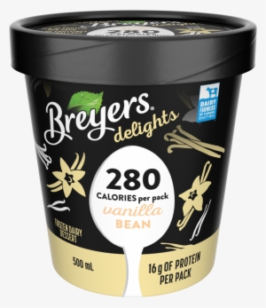 Breyers Delights Vanilla Bean 500 Ml Front Of Pack - Breyers Delights Ice Cream, Low Fat, Vanilla Bean - #2104369