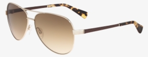 Cole Haan Metal Aviator Sunglasses With Leather - Gold #2107854